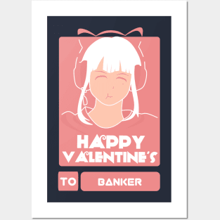 Girls in Happy Valentines Day to Banker Posters and Art